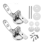 1 paire de charnières siège toilette universelles chromées, remplacement rechange avec raccords Pour Rotinettes Lunette Toilettes