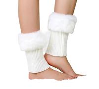 1 paire de chauffe-jambes Legwarmers d'hiver tricoté chauffe-jambes, chaussettes chaudes courtes tricotées, chauffe-jambes légumineuses pour femmes filles