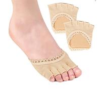 1 paire de chaussettes à orteils ouverts, en dentelle invisible, pour l'avant-pied avec coussinet de pied doux antidérapant résistant à l'usure, respirant, inhibe la croissance bactérienne, pour femme
