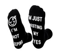 1 paire de chaussettes amusantes pour hommes et femmes, chaussettes neutres antidérapantes avec lettres collées, cadeau d'anniversaire pour père, petit ami, mari (noir et blanc), Noir , taille unique