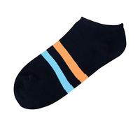 1 paire de chaussettes confortables unisexes de couleur mélangée antidérapante à rayures courtes chaussettes norvégiennes pour hommes, Noir , taille unique