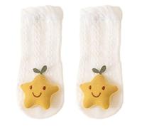 1 paire de chaussettes en coton peigné pour enfant et bébé - Extensible et respirant - Pour l'école, le sport, le quotidien, Herbe étoile, M