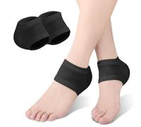 1 paire de chaussettes en gel silicone hydratantes pour talons - Chaussettes en silicone - Pour peau sèche dure et fissurée - Respirantes - Réutilisables - Soins de nuit - Noir
