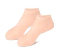 1 paire de chaussettes en silicone pour femme, chaussettes hydratantes pour pieds, antidérapantes, en gel de spa pour pieds, exfoliant, soins des pieds, pour femmes, spa, pédicure, maison, champagne M