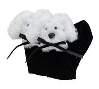 1 paire de chaussettes extensibles d'automne et d'hiver pour enfants en peluche avec nœud décoratif, design sans couture, motif automne hiver pour tout-petit, long tube, Noir , taille unique
