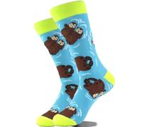 1 paire de chaussettes loutres, chaussettes Happy Socks, chaussettes suricates, chaussettes amusantes, unisexes, pour homme, femme et enfant, motif animal, chaussettes en coton respirant, drôle,