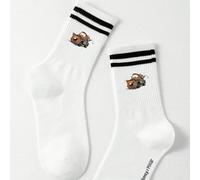 1 paire de chaussettes mi-mollet avec motif Disney Cars pour hommes, motif de dessin animé Disney mignon, chaussettes de sport respirantes résistantes aux odeurs avec rayures, convient aux étudiants/a