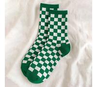 1 paire de chaussettes mi-mollet unisexes à motif damier de couleur unie, pour un usage casual, sportif et extérieur, pour l'automne Taille Unique,3 paires de taille unique,3 paires noires,1 paire alé