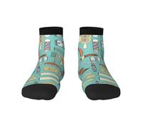 1 paire de chaussettes noires pour adulte - Imprimé barbier unisexe, douces, confortables, non visibles, athlétiques, chaudes pour l'hiver, col rond, longueur cheville élastique, 2 Noir-1, taille