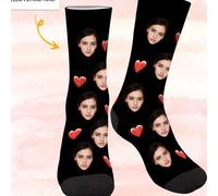1 paire de chaussettes personnalisées blanches, motif personnalisé, le motif que vous voulez, personnalisation de motif amusant, personnalisation de visage, cadeau de couple, cadeau d'ami, cadeau d'an