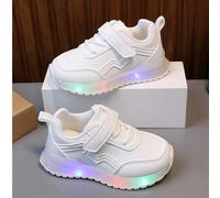 1 paire de chaussures de sport confortables pour enfants, baskets lumineuses pour tout-petits et enfants, petites chaussures blanches antidérapantes EUR21,EUR22,EUR23,EUR24,EUR25,EUR26,EUR27,EUR28,EUR