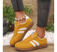 1 paire de chaussures décontractées à rayures et patchwork pour femmes, style de rue jeune et . Baskets plates à lacets, polyvalentes et confortables pour un port quotidien CN36,CN37,CN38,CN39,CN40,CN