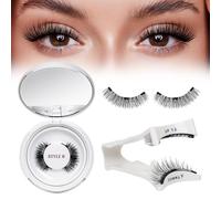1 paire de cils magnétiques, pas de colle nécessaire, kit de cils réutilisables avec applicateur, œil de chat, faux cils naturels et duveteux, pour usage quotidien, voyage