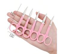 1 Paire De Ciseaux De Coupe De Sourcil En Acier Inoxydable Pour Couper Les Faux Cils, Les Poils De Nez, La Barbe Et Les Poils Faciaux Acier inoxydable