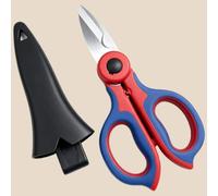 1 paire de ciseaux d'électricien en acier inoxydable avec poignée ergonomique antidérapante pour câble, tissu, plastique, bleu