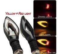 1 Paire de clignotants moto Lumière en forme de coeur guidée par LED bicolore Accessoires Lumière jaune (clignotant) + Rouge (main de jour)