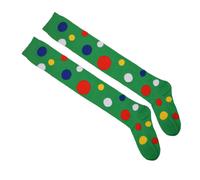 1 Paire De Collants Clown Motif Pointillé Au-Dessus Genou Vert