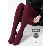 1 paire de collants légers bordeaux pour femmes, collants doux à haute extensibilité et coupe slim, bas élégants pour l'automne, l'hiver, le bureau & le port quotidien Taille Unique,XS-M,L-XXL,3XL-5XL