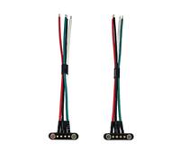 1 paire de connecteurs magnétiques courbés avec câble de 10 cm, 2P/3P/4P/5P/6P/7P/8P, connecteurs magnétiques PogoPin mâle + femelle 2,5 mm d'espacement à travers les trous à ressort (4 broches)