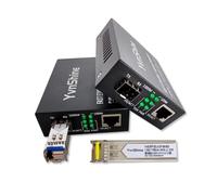 1 paire de convertisseurs de médias fibre Ethernet, comprend 1 paire d'émetteurs-récepteurs SFP monomode 1,25 G, convertisseur Gigabit SFP vers RJ45 avec module SFP vers LC 1000BASE-SX (WDM 1310 et