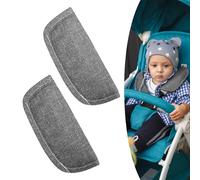 1 paire de coussinets de sangle d'épaule gris, coussinets de ceinture de sécurité de voiture, coussinets de sangle de siège d'auto pour bébé, sangles de poussette