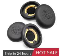 1 paire de coussinets d'oreille en cuir pour Jabra ELITE 45H Evolve2 65 casque oreillettes en mousse élastique éponge coussin remplacement bonne qualité Black