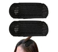1 paire de coussins pour cheveux - 2 pièces | BB clip volume respirant et bandeau invisible pour frange haute remontée, amplificateur de volume de cheveux pour mariage, fête, banquet, noir/café, 1