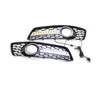 1 Paire de couvercles de phares antibrouillard de Voiture en Maille nid d'abeille, calandre hexagonale avec Clignotant LED DRL Compatible pour Audi A3 8P 2009-2013(Chrome Sliver)