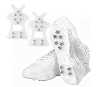 1 paire de couvre-chaussures à crampons à glace en TPR à 10 dents | Couverture complète des orteils au talon avec une semelle extérieure texturée