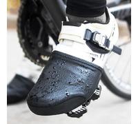1 paire de couvre-chaussures de cyclisme imperméables et coupe-vent en cuir synthétique pour demi-orteil de paume compatible avec les pédales de verrouillage - Noir - Pour vélo de route (XS-S)