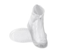 1 paire de couvre-chaussures imperméables blancs transparents, réutilisables et imperméables, housses de chaussures lavables, semelles en caoutchouc antidérapantes