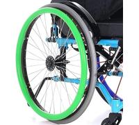 1 paire de couvre-jantes for fauteuil roulant | Protecteurs universels d'anneau main en Silicone 20/22/24 pouces, antidérapants et résistants à l'usure, accessoires(Green,24in)