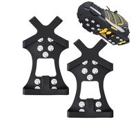 1 paire de crampons antidérapants pour la neige et la glace - 10 dents - Crampons de traction pour la glace et la neige - En acier inoxydable