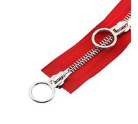 1 paire de curseurs à fermeture éclair pour veste à double curseur, cercle de couture, accessoires de vêtement lourds (rouge, 70 cm)