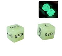 1 paire de dés phosphorescents d'amour - Jeux romantiques pour adultes - Fête amusante avec jeu de société lumineux pour couples, cadeaux d'anniversaire de mariage, cadeaux de marié, pour ou pour