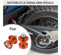1 Paire De Diabolos De Bras Oscillant, 10mm M10X1.5 Diabolos De Bras Oscillant CNC Universels Pour Moto En Alliage D'Aluminium Durable, Orange Et Argent