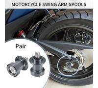 1 Paire De Diabolos De Bras Oscillant, 8mm M8X1.25 Diabolos De Bras Oscillant CNC Universels Pour Moto En Alliage D'Aluminium Durable, Couleur Titane Et Argent