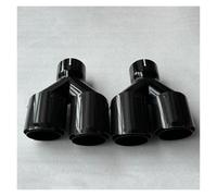 1 Paire De Doubles Embouts D'échappement Pour Voiture Noir Brillant En Fibre Carbone/acier Inoxydable Embouts D'éChappement(ID 86MM-OD 114MM)