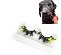 1 paire de faux cils à paillettes colorées pour Halloween, Noël et Noël, pour chiens, chats, animaux domestiques, fête de danse festive (T-7)