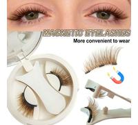1 paire de faux cils magnétiques marron, réutilisables, sans colle nécessaire, créant un effet de cils naturel, volumineux et moelleux. Légers et confortables, idéaux pour le maquillage, les voyages,
