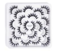1 paire de faux cils naturels croisés pour toute la tête, plateau de fleurs de lotus, doux et délicat, convient pour un port quotidien, style dessin animé, accessoire de voyage, 10-18 mm, brosse à sou