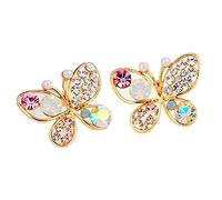 1 Paire de Femmes Boucles d'oreilles Belle Cristal Creux Papillon percé Oreille Goujon Crochet Boucle d'oreille Clip Lady Bijoux Accessoires Amour Cadeau Pratique et Populaire