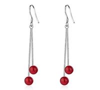 1 paire de femmes boucles d'oreilles bijoux perle rouge percé oreille goujon crochet boucle d'oreille Clip Lady bijoux accessoires amour cadeau rentable et durableAttrayant
