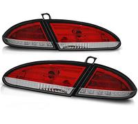 1 paire de feux arrière à LED compatibles avec Seat Leon 2005 2006 2007 2008 2009 BR-949 - Ensemble complet de feux arrière - Rouge et blanc