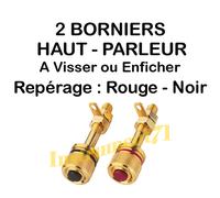 1 PAIRE DE FICHES BANANE PLAQUE OR POUR EBINISTERIE JUSQU'A 27 MM