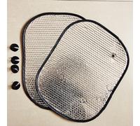 1 Paire de films à bulles d'air double face pour voiture, écran solaire d'été, pare-soleil latéral argenté