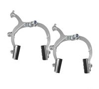 1 paire de freins à étrier de type C pour vélo de route avant 50 mm arrière 40 mm design symétrique puissance d'arrêt stable argent noir pour vélo (argent)