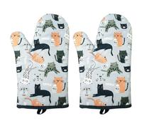 1 Paire De Gants Anti-Brûlure, Gants À Motif Chat, Gants Résistants Aux Hautes Températures, Gants De Cuisine Anti-Brûlure Et Antidérapants, Gants De Cuisson Ménagers