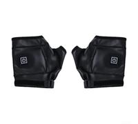 1 paire de gants chauffants sans doigts en polyuréthane noir 14 x 16,5 cm rechargeables, design demi-doigt avec batterie de 2000 mAh et température réglable de 45 à 55 °C pour le travail en plein air