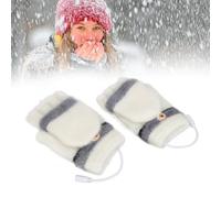 1 paire de gants chauffants USB, gants rechargeables avec chauffage demi-doigt doigt complet pour l'hiver chaud en plein air bureau hommes femmes